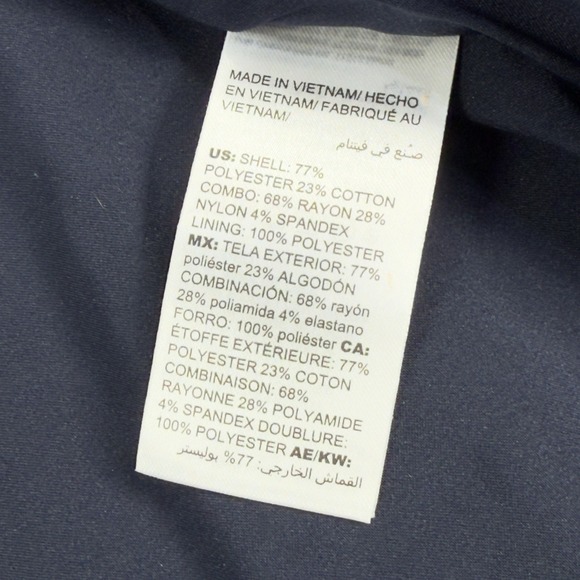 Chico's Moto Tweed Trim Detail LS Jacket Size 1 8-10 Classic Navy 1/2 Zip NWT - Picture 4 of 16